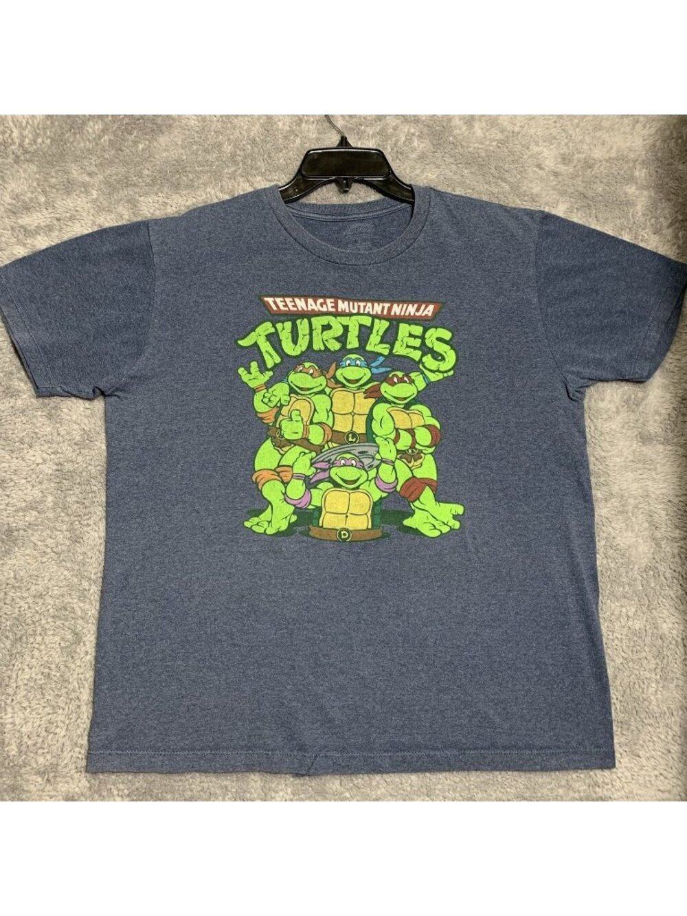 Teenage Mutant Ninja Turtles T-Shirt Mens L Blue Graphic Short Sleeve TMNT Tee